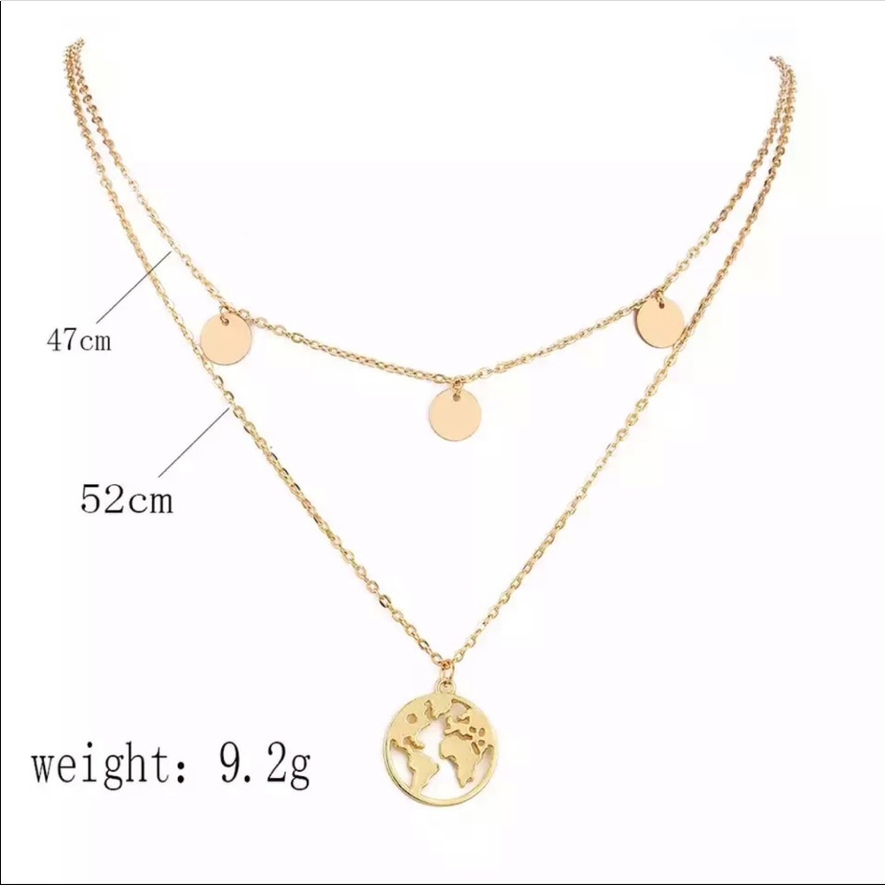 RESTOCKED ✨double layered boho world necklace - Picture 2 of 3